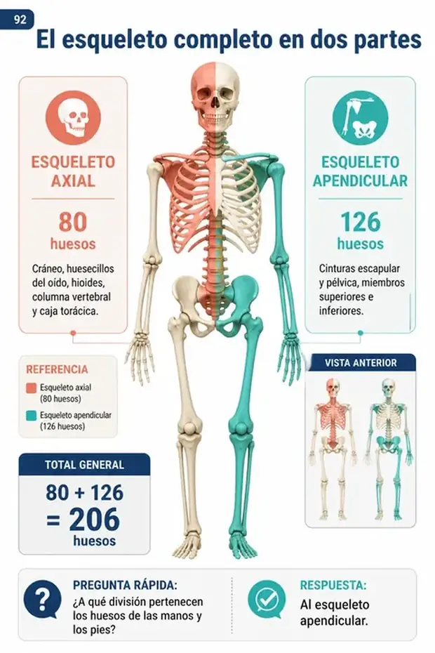 Ficha del atlas: El esqueleto completo en dos partes