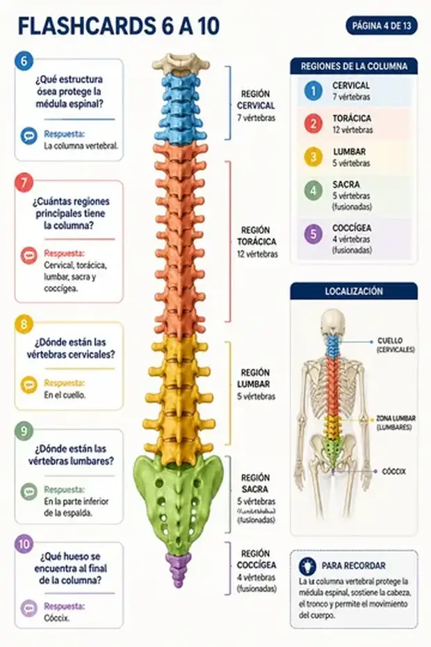 Ficha del atlas: Flashcards de la columna vertebral